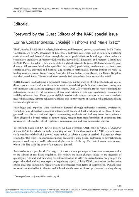 Foreword by the Guest Editors | Request PDF - ResearchGate - raincitystudios.com
