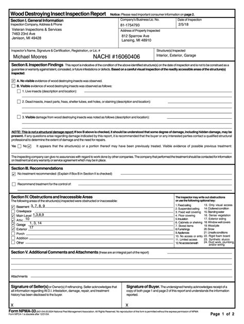 FORM NPMA33 PDF
