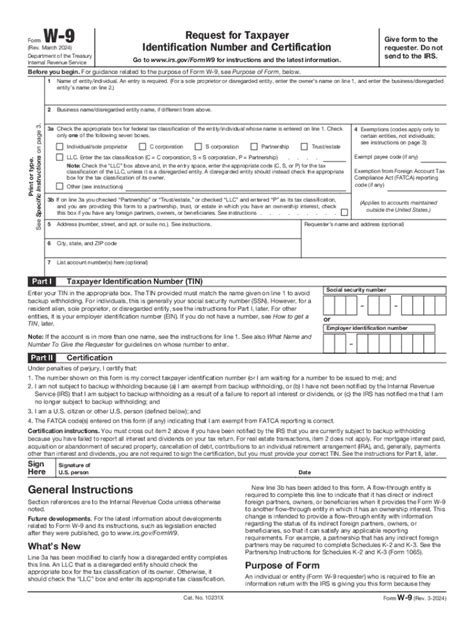 Form W-9 (Rev. March 2024) - Internal Revenue Service - balustradellc