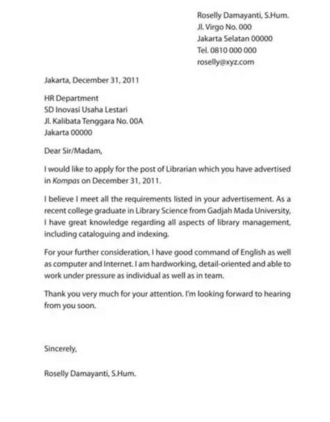 Formal Letter: Contoh Surat Resmi dalam Bahasa Inggris dan Tips ... - balustradellc