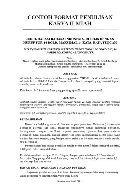 Format Karya Ilmiah (Contoh) - Raden Intan - wintechmobiles.com