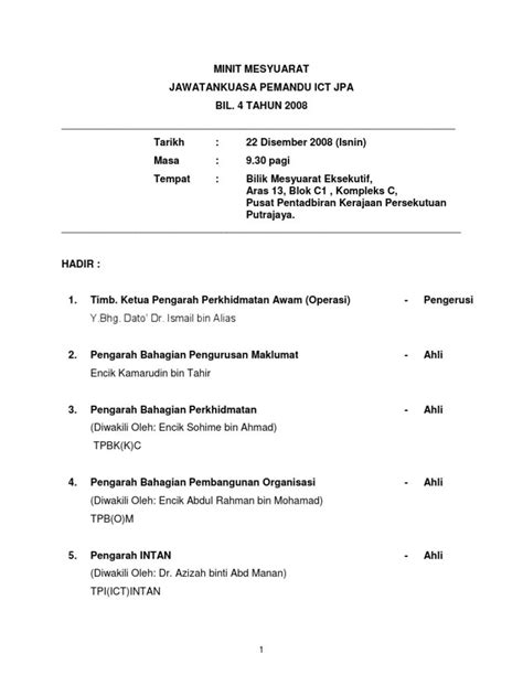 FORMAT MINIT MESYUARAT - Membalik Buku Halaman 1-25