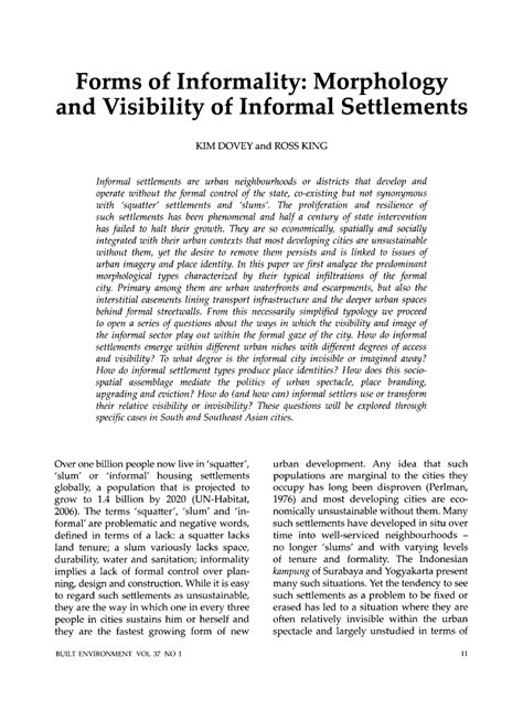 Forms of Informality: Morphology and Visibility of Informal Settlements - wintechmobiles.com