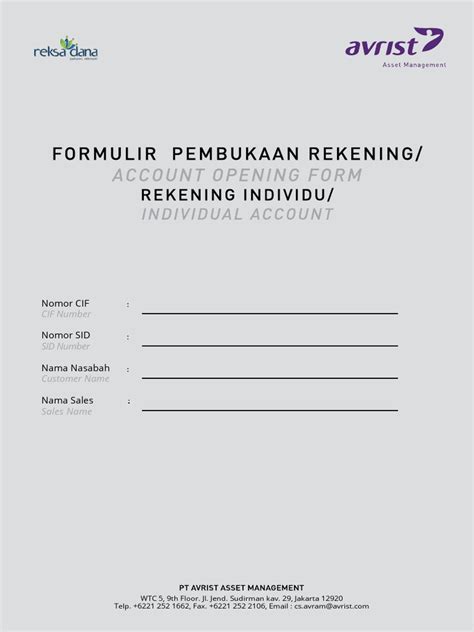 FORMULIR PEMBUKAAN REKENING REKSA DANA - balustradellc