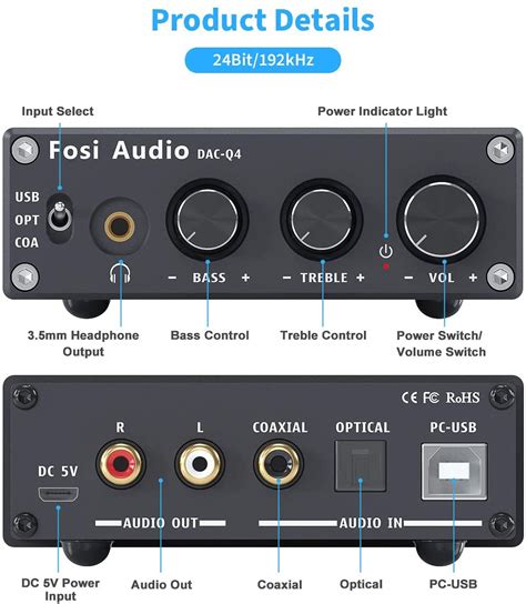 Fosi Audio Q4 Headphone Amplifier DAC Converter, … - balustradellc