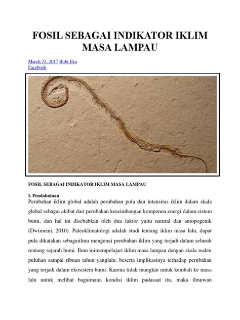 Fosil Sebagai Jejak Perubahan Iklim Masa Lalu Dan ... - Kompasiana - wintechmobiles.com