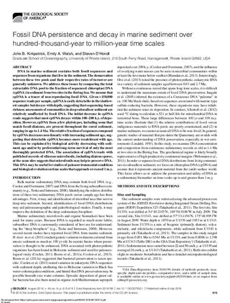 Fossil DNA persistence and decay in marine sediment over hundred ... - raincitystudios.com
