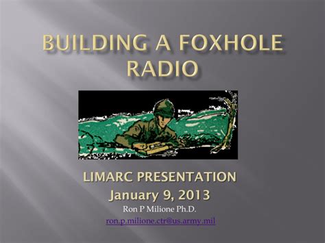 Foxhole Radio: History, Construction & Operation - balustradellc