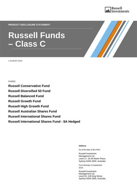 FP Russell Investments ICVC - Defensive Assets Fund Class C …