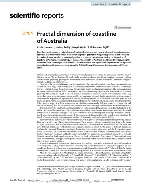 Fractal dimension of coastline of Australia | Scientific Reports - Nature - wintechmobiles.com