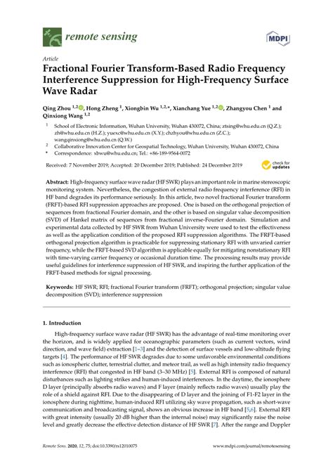 Fractional Fourier Transform-Based Radio Frequency Interference ... - coolestguyplanet.net