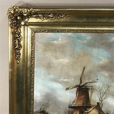 Framed Vintage Oil Painting On Canvas Dutch Landscape … - balustradellc