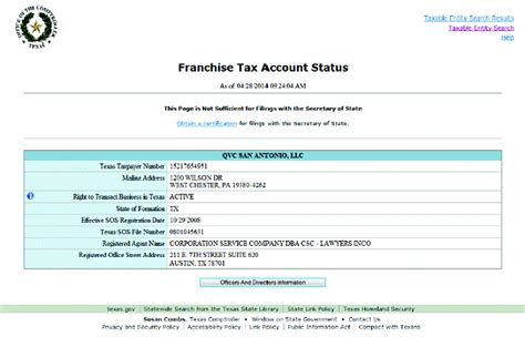Franchise Tax Account Status Search - Texas Comptroller of Public … - balustradellc