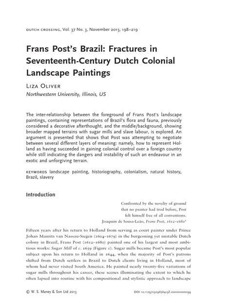 Frans Post’s Brazil: Fractures in Seventeenth-Century Dutch Colonial ... - balustradellc