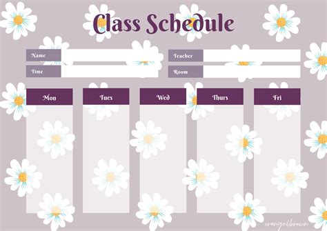 FREE!!!! Class Schedule Template for you. For PDF File, you can