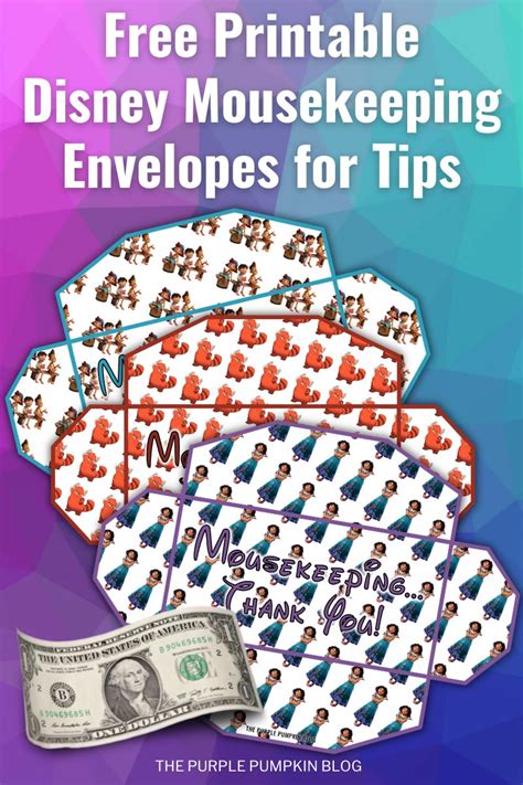 FREE!! Disney Mousekeeping Tip Envelopes Free Disney Printables