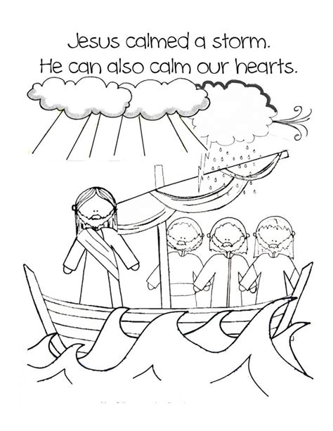 FREE! - Jesus Calms the Storm Colouring Sheet Twinkl