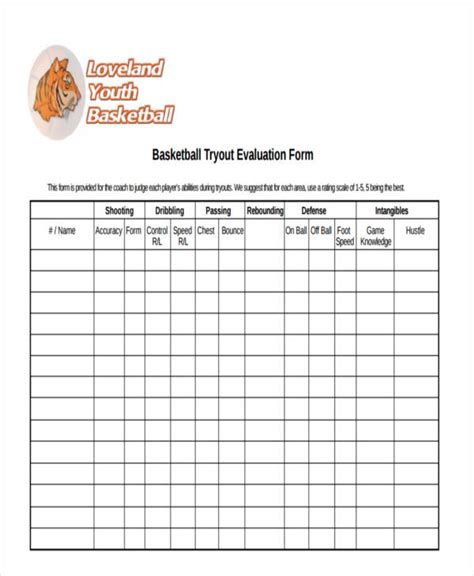 FREE 10+ Basketball Evaluation Form Samples in MS Word PDF