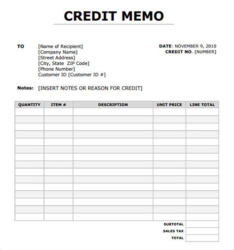 FREE 10+ Credit Memo Templates in Google Docs MS Word Pages PDF