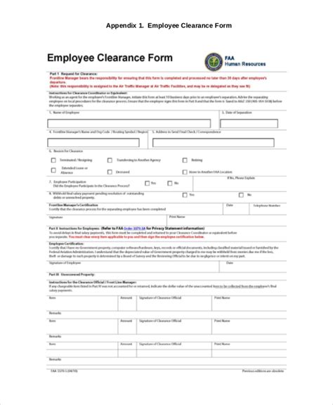 FREE 10+ Employee Clearance Forms in PDF MS Word