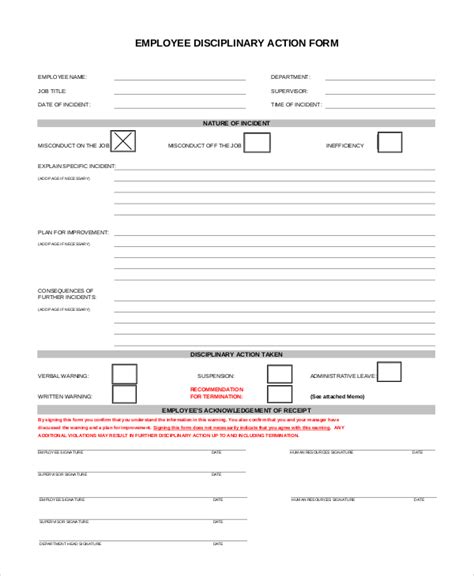 FREE 10+ Employee Disciplinary Action Forms in PDF MS Word