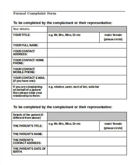 FREE 10+ Formal Complaint Forms in PDF MS Word Excel