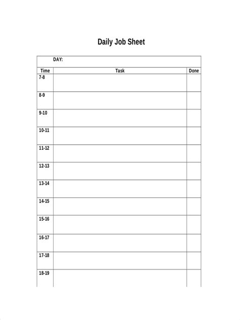 FREE 10+ Job Sheet Examples & Samples in Google Docs Google Sheets Excel Word Pages