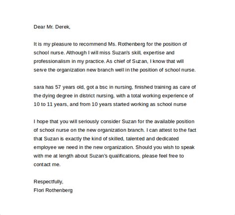 FREE 10+ Nurse Reference Letter Templates in PDF MS Word Pages