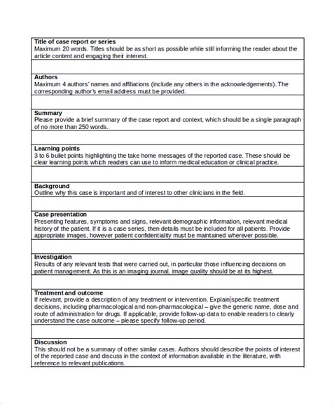 FREE 10+ Sample Case Report Templates in PDF MS Word Google Docs