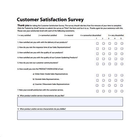 FREE 10+ Sample Customer Survey Templates in PDF MS Word