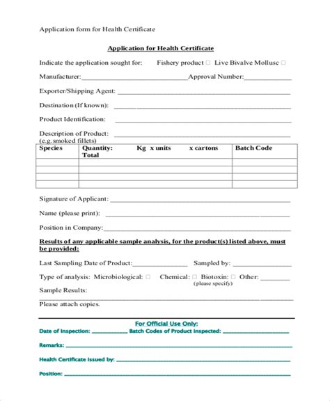 FREE 10+ Sample Health Certificate Forms in PDF Excel Word