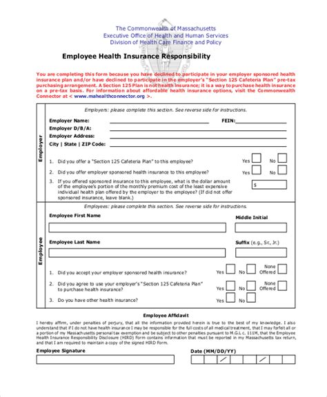 FREE 10+ Sample Health Insurance Forms in PDF Word