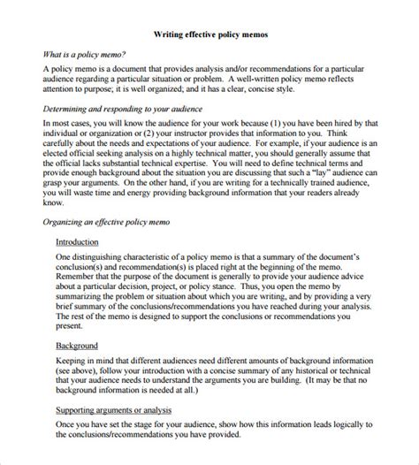 FREE 10+ Sample Policy Memos in MS Word PDF Google Docs