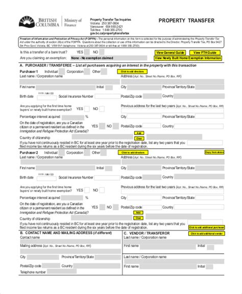 FREE 10+ Sample Property Transfer Forms in PDF Word XLS