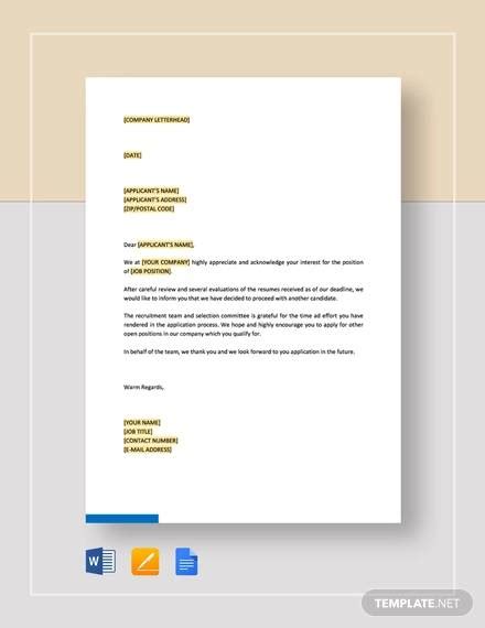 FREE 10+ Sample Rejection Letter Templates in PDF MS Word Pages