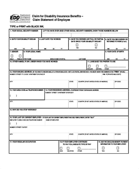 FREE 10+ Sample Social Security Disability Forms in PDF MS Word