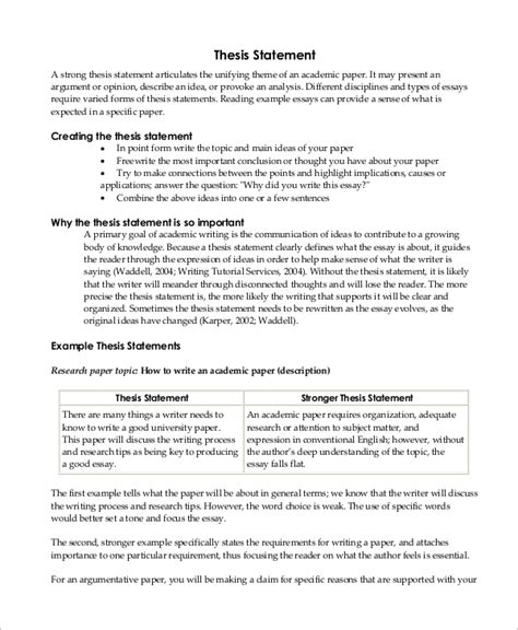 FREE 10+ Sample Thesis Statement Templates in MS Word PDF
