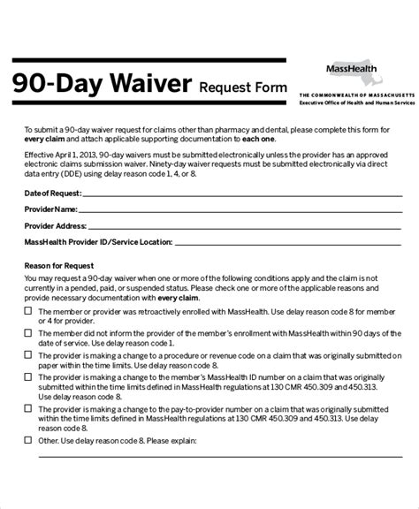 FREE 10+ Sample Waiver Request Forms in MS Word PDF