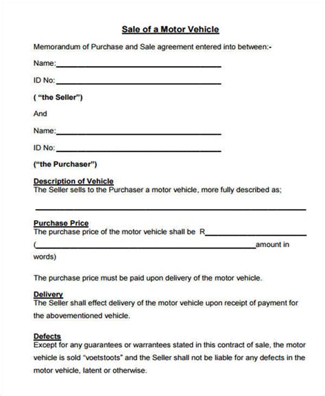 FREE 10+ Vehicle Sales Contract Samples Templates in PDF Google Docs