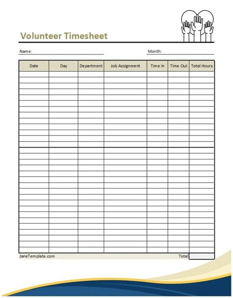 FREE 10+ Volunteer Timesheet Samples in Google Docs Google Sheets Excel MS Word Numbers