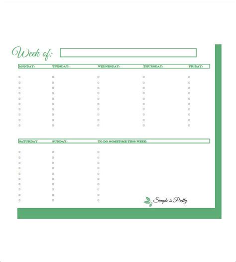FREE 10+ Weekly Task Schedule Samples & Templates in PDF MS Word Excel