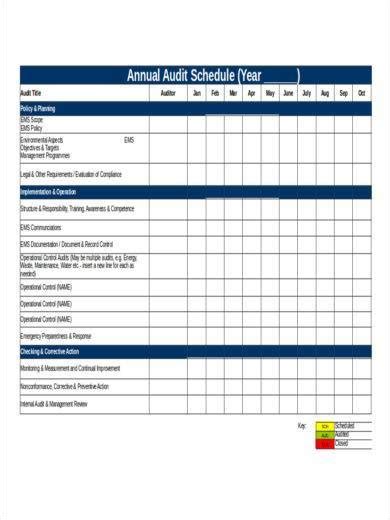 FREE 11+ Audit Schedule Samples and Templates in PDF MS Word Excel