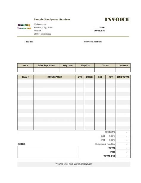FREE 11+ Handyman Invoice Templates in PDF MS Word Excel in 2022