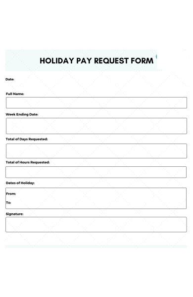 FREE 11+ Holiday Request Forms in PDF MS Word Excel