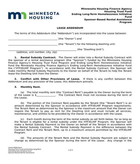 FREE 11+ Lease Addendum Forms in PDF MS Word