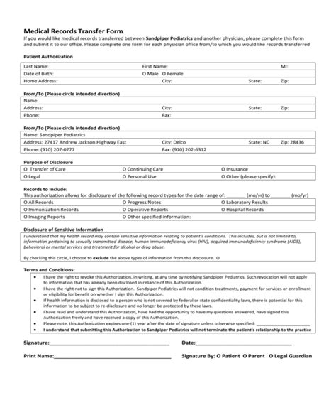 FREE 11+ Medical Records Transfer Forms in PDF MS Word