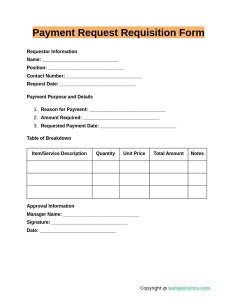 FREE 11+ Payment Requisition Form Samples, PDF, MS Word, Google Docs, Excel