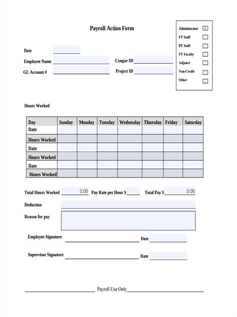 FREE 11+ Payroll Action Forms in PDF Ms Word