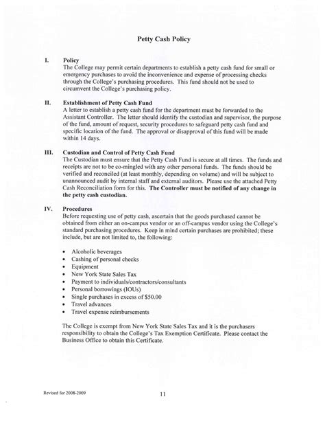 FREE 11+ Petty Cash Policy Examples in PDF Examples