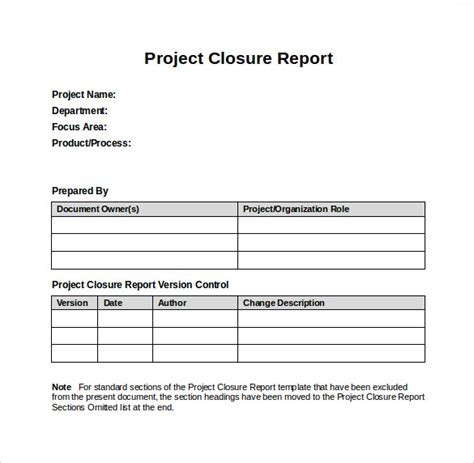 FREE 11+ Project Closure Report Templates in PDF MS Word Google